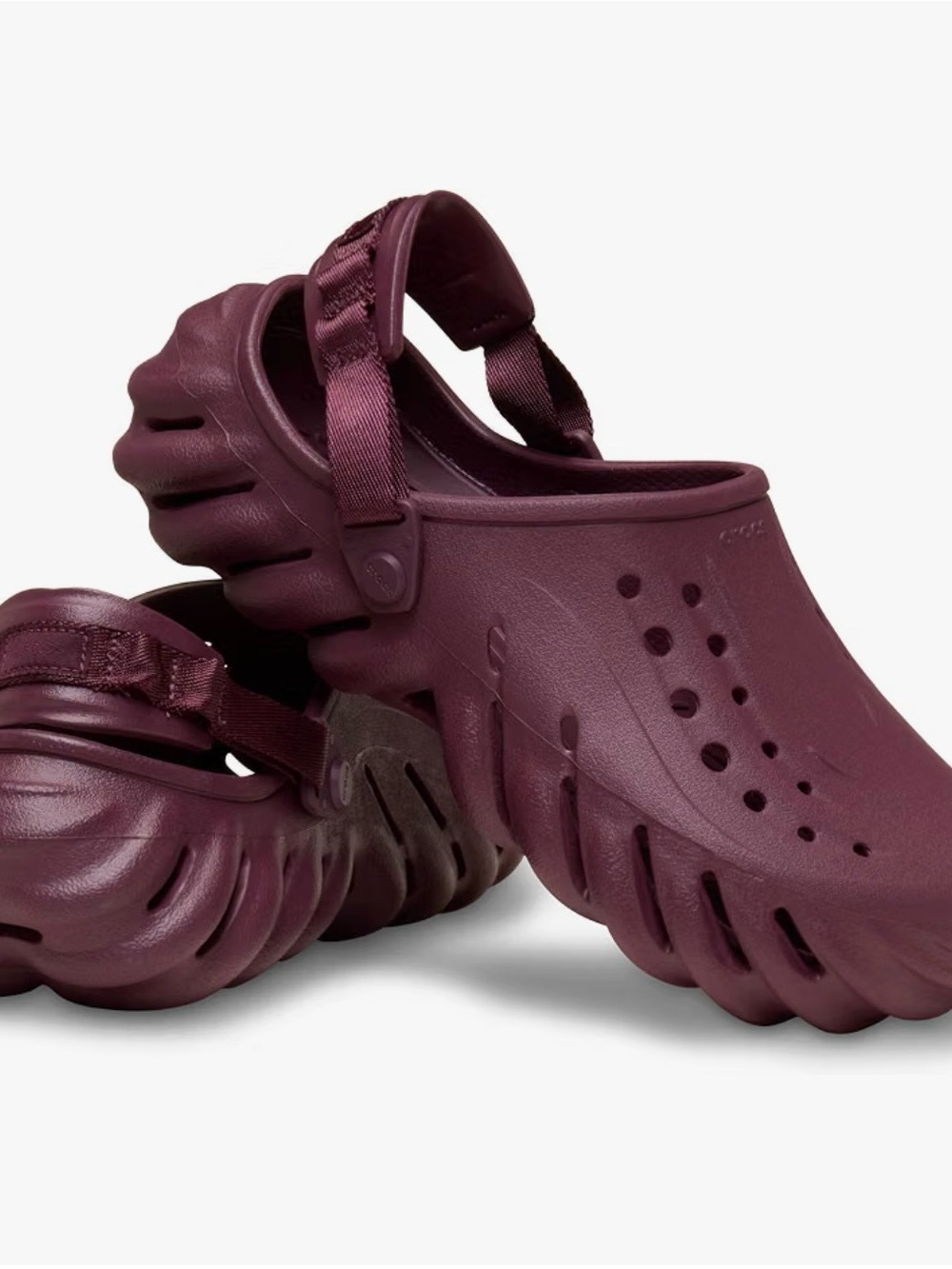 Women’s Slip-On Clogs with Adjustable Heel Strap — Deep Plum